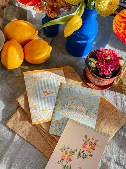 Twining Floral Birthday A2 Greeting Card