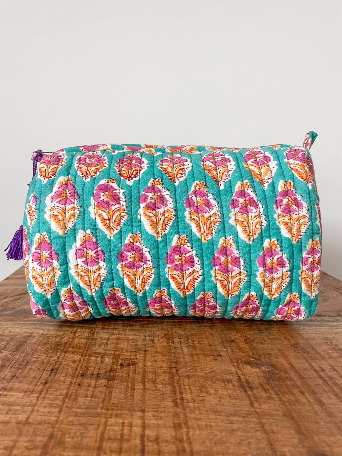 Sea Green Block Print Pouch