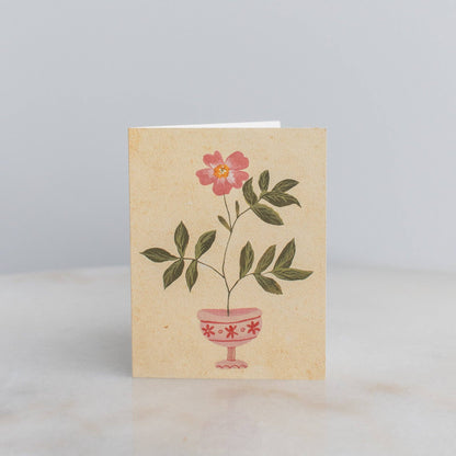 Pink Floral Vase Card