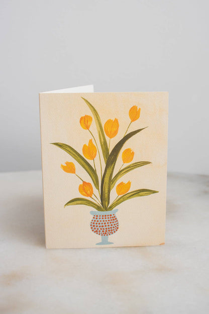 Yellow Tulip Vase Card