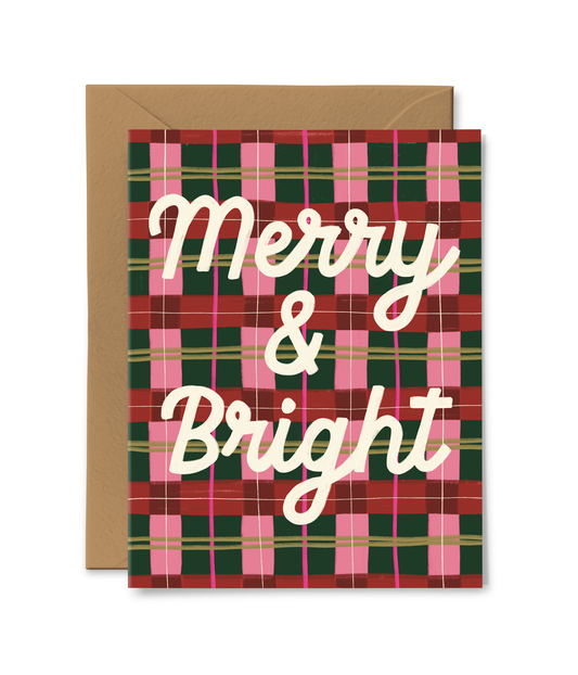 Merry and Bright Plaid Card