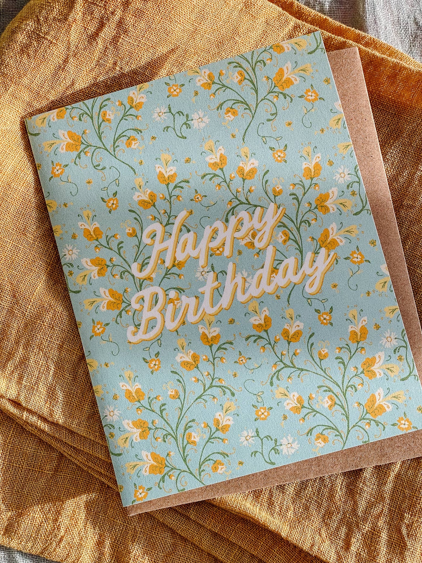 Twining Floral Birthday A2 Greeting Card