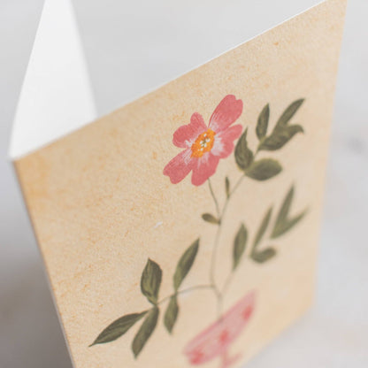 Pink Floral Vase Card