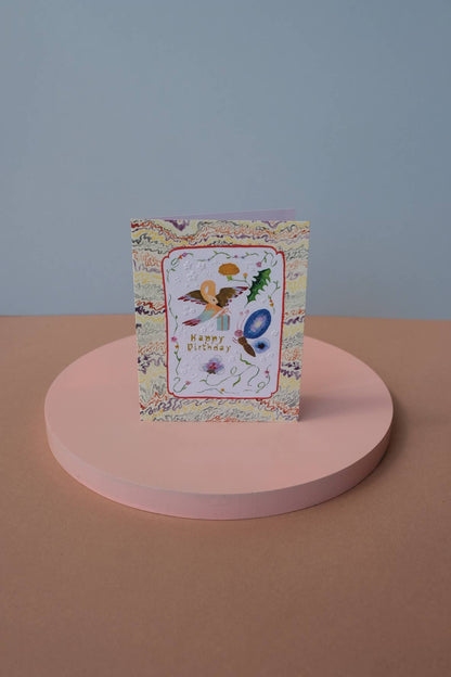 Bird and Butterfly Birthday Card