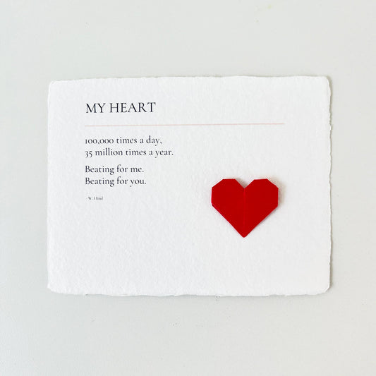 My Heart: Origami Heart Embellished Card