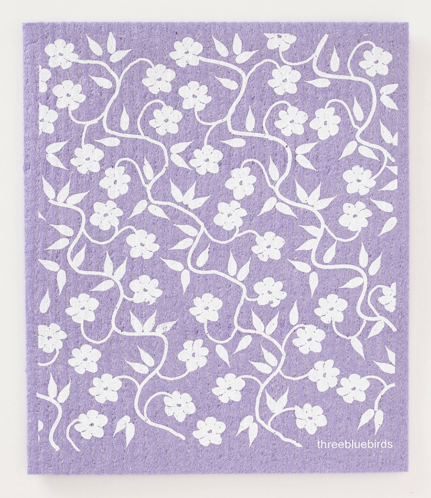 Vines on Purple Swedish Dishcloth