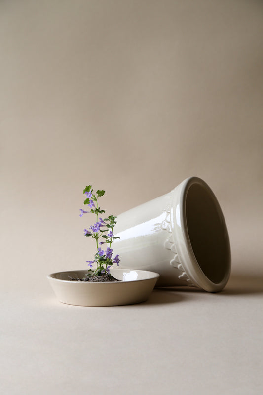 12 CM | Sand Glazed Kobenhaver Pot & Saucer