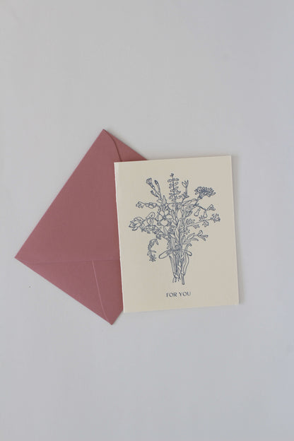 "For You" Letterpress Greeting Card