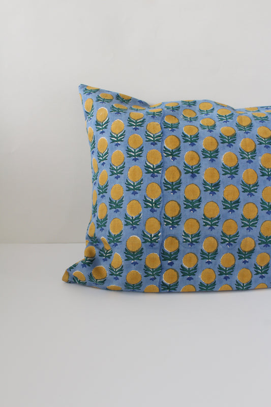 Pakhi - Hand Block-printed Linen Pillowcase