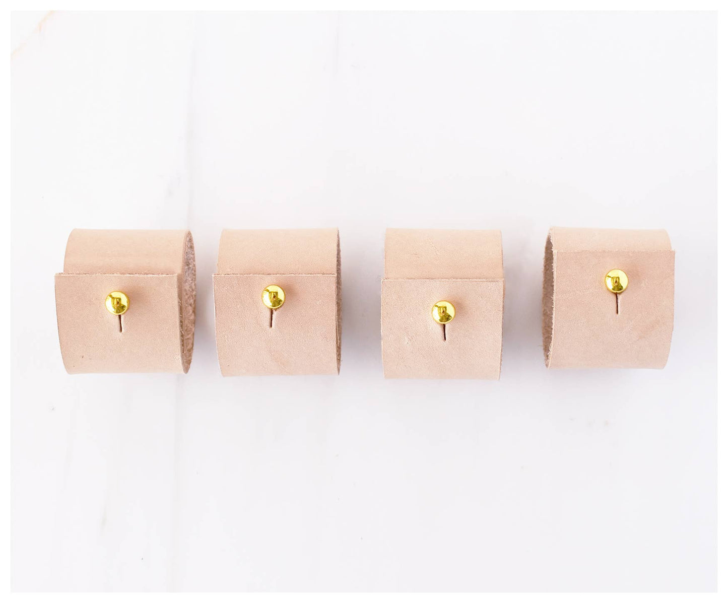 Tan Leather Napkin Rings