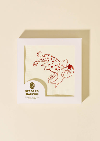 Dalmatian Red and White Cocktail Napkins