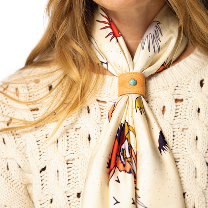 Leather Bandana Slide| Studded Turquoise