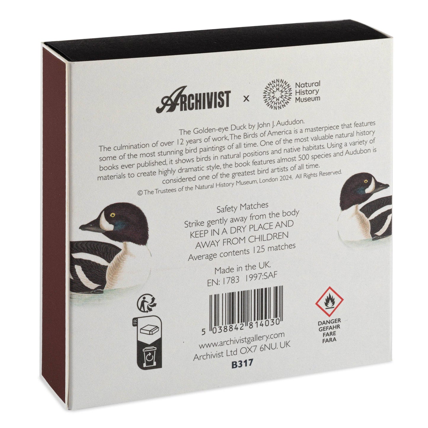 Golden-Eye Duck  | Square - Safety Matches