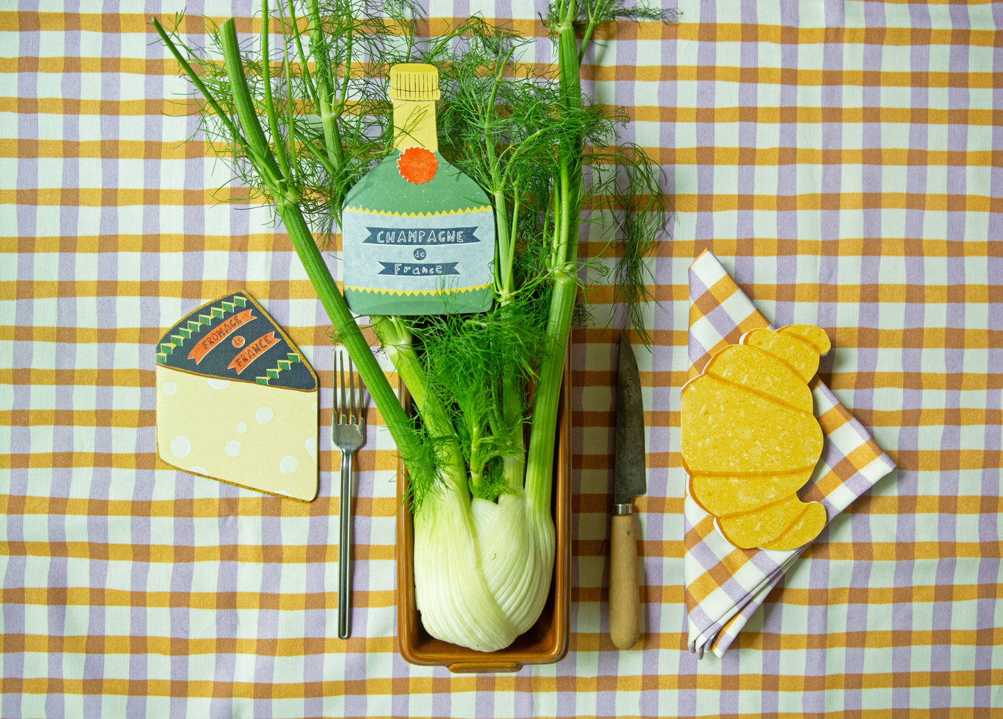 Champagne Card - French Collection Die Cut