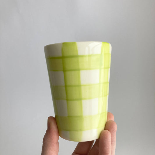 Ceramic Plaid Cup (Multiple Colors Available)