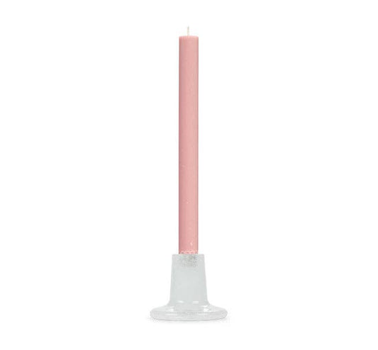 Glass Candleholder | Pearl White