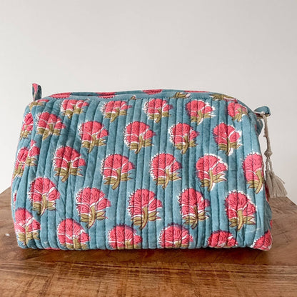 Lake Floral Block Print Pouch