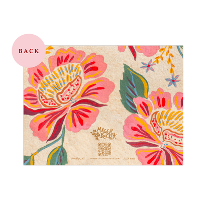 Peony Pattern Thank You Card