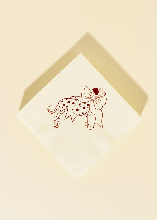 Dalmatian Red and White Cocktail Napkins