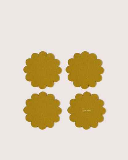Scalloped Merino Wool Coasters | Dandelion