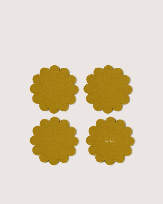 Scalloped Merino Wool Coasters | Dandelion