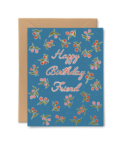 Blue Dahlia Birthday Card