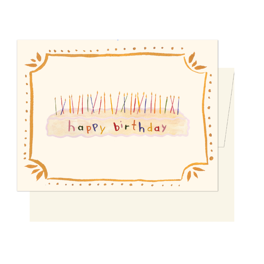 Long Cake + Candles Birthday Card