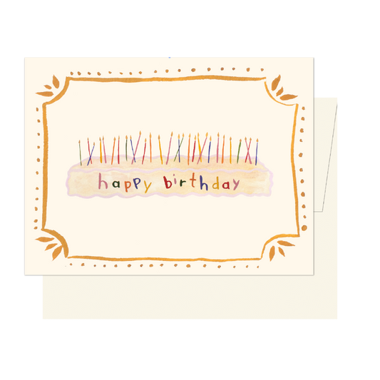 Long Cake + Candles Birthday Card