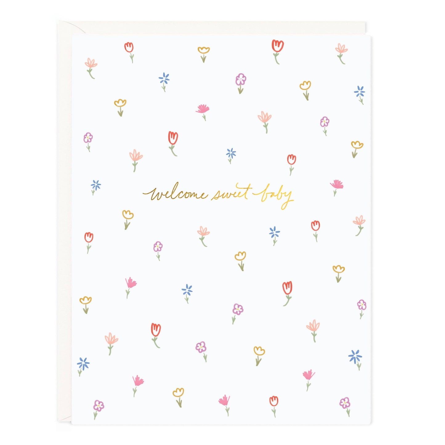 Petite Floral Baby Greeting Card