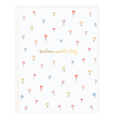 Petite Floral Baby Greeting Card