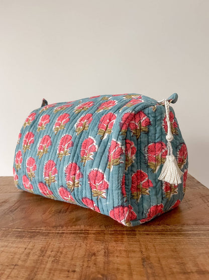 Lake Floral Block Print Pouch
