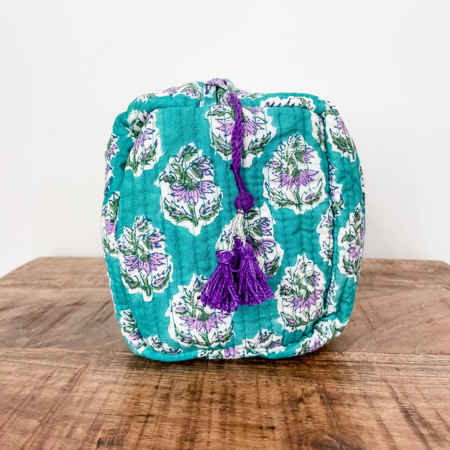 Sea Green Block Print Pouch