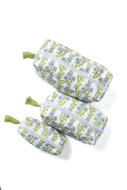 Forget-Me-Not Blockprint Toiletry Bag