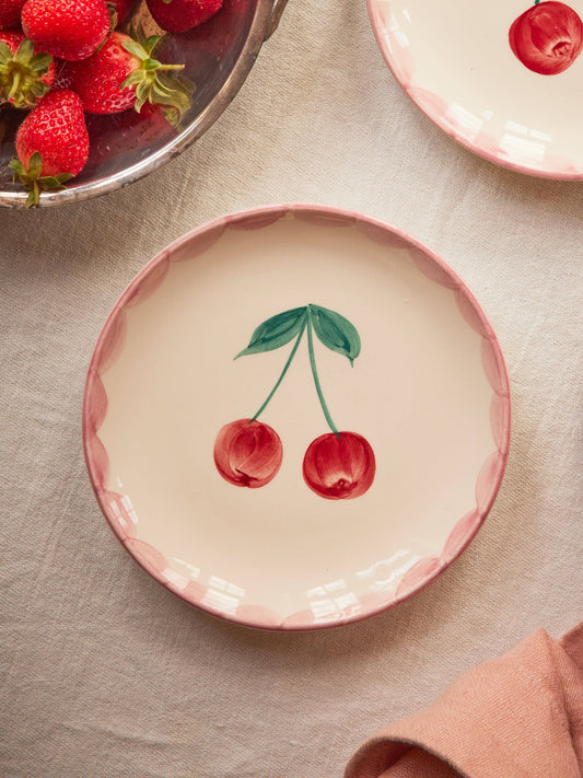 Cherries Dessert Plate
