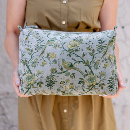 Verdant Meadow Velvet Cosmetic Pouch