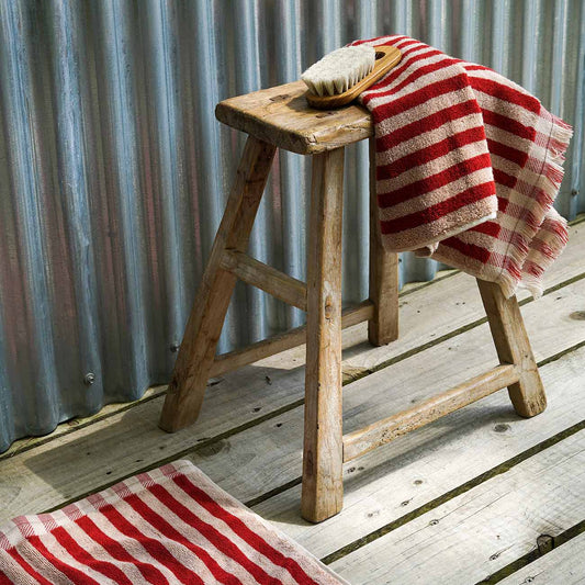 Sandstone Red Stripe Cotton Hand Towel