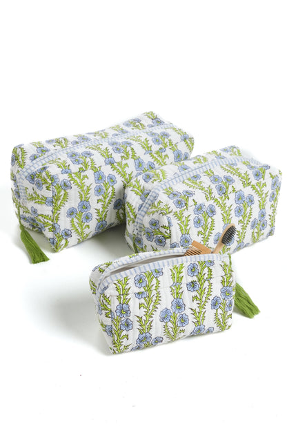 Forget-Me-Not Blockprint Toiletry Bag