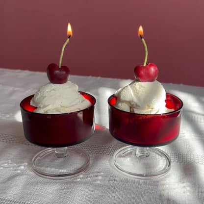 Beeswax Dark Red Cherry Birthday Candles