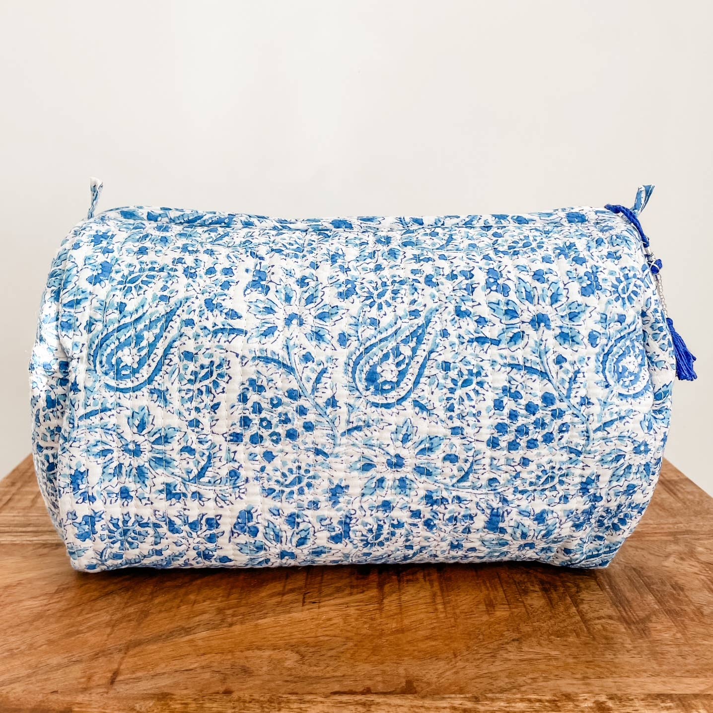 Blue Multi Block Print Pouch