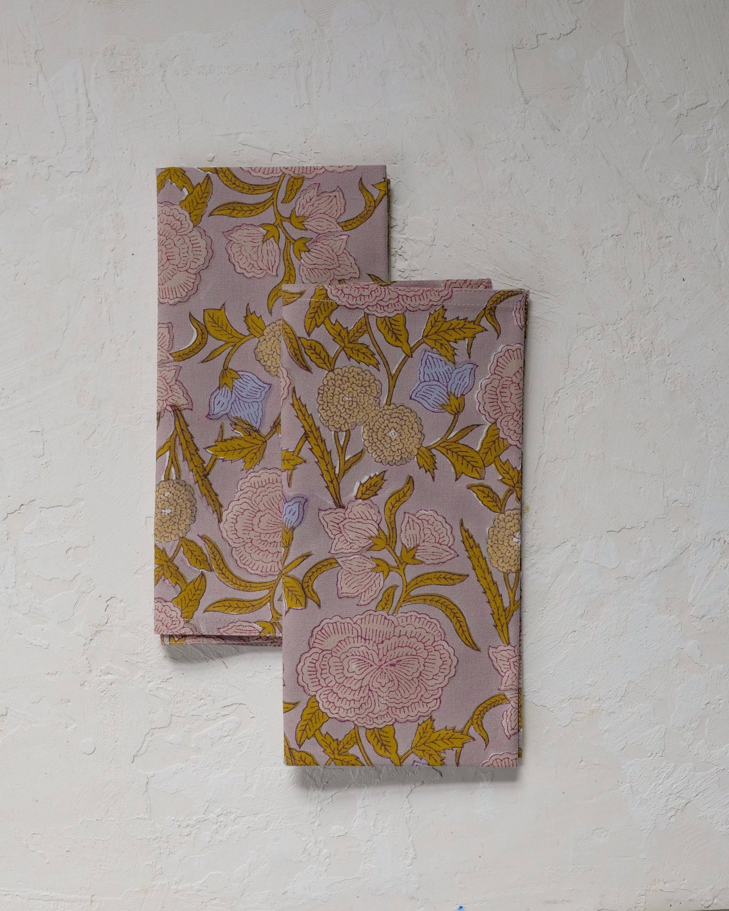 Nargis | Block-printed Table Napkins - Set of 4 (Faded Mauve)