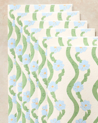 Wavy Flowers Not Paper Towel (Pack of 6)