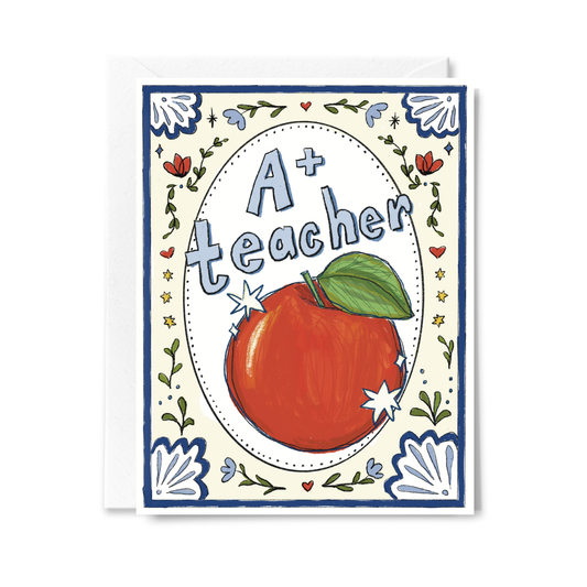 A+ Teacher Thank You Card